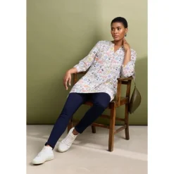 Seasalt Cornwall Aventurier Printed Tunic in GOTS-Certified Organic Cotton Voile-Women Tunics