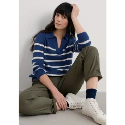 Seasalt Cornwall Barbizan Long Sleeve Collared Jumper-Women Knitwear