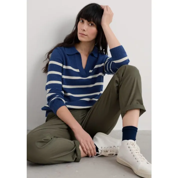Seasalt Cornwall Barbizan Long Sleeve Collared Jumper-Women Knitwear