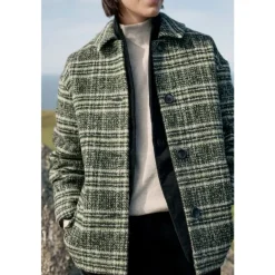Seasalt Cornwall Beamwind Checked Wool Blend Coat-Women Coats & Jackets
