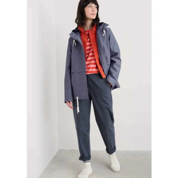 Seasalt Cornwall Blue Depth Waterproof Jacket-Women Coats & Jackets | Lightweight Raincoats