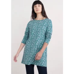 Seasalt Cornwall Bowithick Long Sleeve Tunic in GOTS-Certified Organic Cotton Jersey-Women Tunics