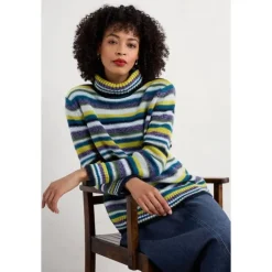 Seasalt Cornwall Braque Lambswool Blend Roll Neck Jumper-Women Knitwear