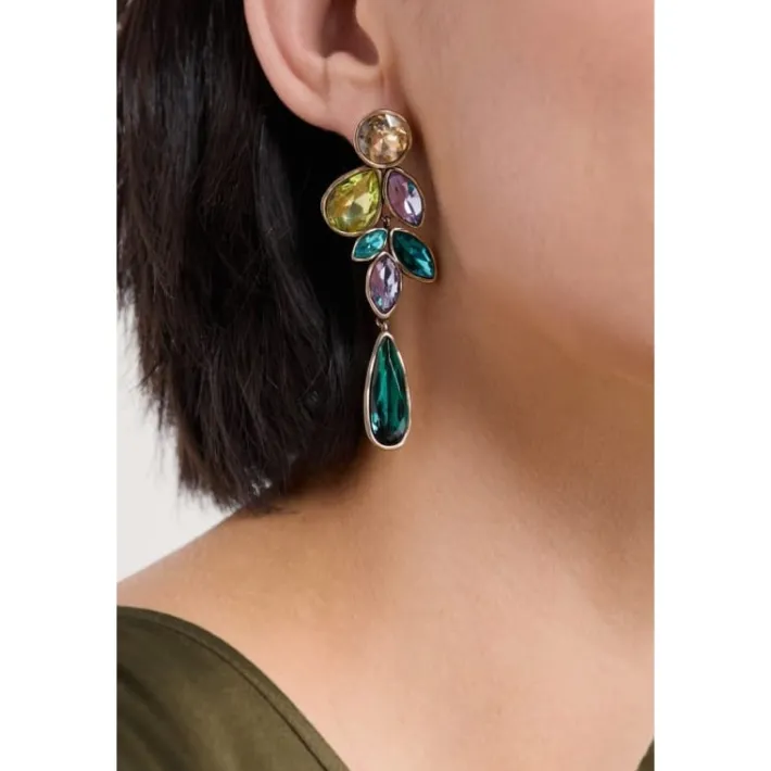 Seasalt Cornwall Brilliance Brass Cluster Drop Earrings-Women Jewellery