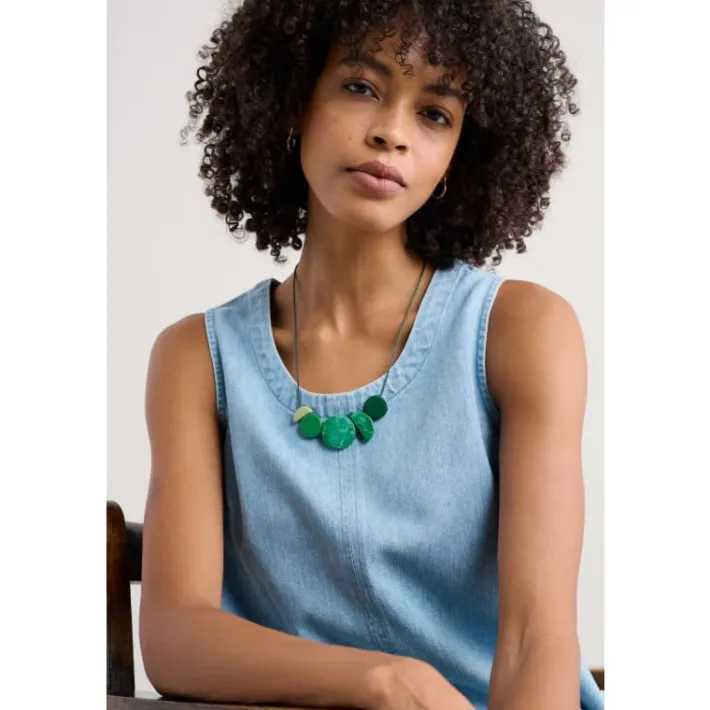 Seasalt Cornwall Collaged Shapes Geometric Beaded Necklace-Women Jewellery