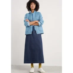 Seasalt Cornwall Fruit Tree Midi Denim Skirt-Women Skirts