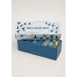 Seasalt Cornwall Gift Box of 7 Men's Wildlife Sailor Socks- Socks