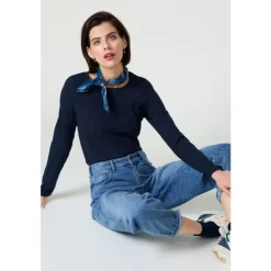 Seasalt Cornwall Gorse Lane Rib Top in GOTS-Certified Organic Cotton Jersey-Women T-shirts
