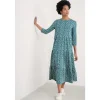 Seasalt Cornwall Line Strokes Tiered Dress in GOTS-Certified Organic Cotton Jersey-Women Dresses