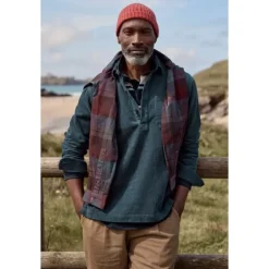 Seasalt Cornwall Men's Arrowhead Half Placket Cord Shirt- Tops & T-shirts | Shirts