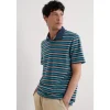 Seasalt Cornwall Men's Ballan Stripe Polo in GOTS-Certified Organic Cotton Jersey- Tops & T-shirts