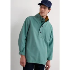 Seasalt Cornwall Men's Clay Stone Organic Cotton Pullover Smock- Tops & T-shirts | Coats & Jackets