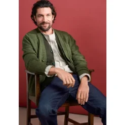 Seasalt Cornwall Men's Cleer Lambswool Blend Cardigan- Knitwear