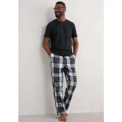 Seasalt Cornwall Men's Connerton Pyjama Trousers in GOTS-Certified Organic Cotton Flannel- Nightwear