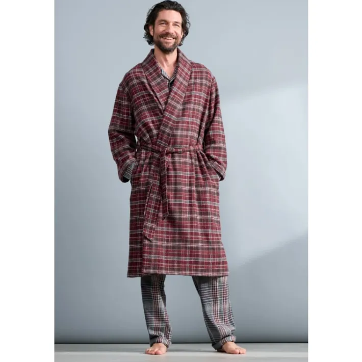 Seasalt Cornwall Men's Deckhand Checked Flannel Robe- Nightwear