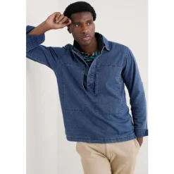 Seasalt Cornwall Men's Hawser Denim Overshirt- Tops & T-shirts | Shirts