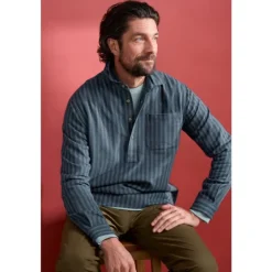 Seasalt Cornwall Men's Oliver Half Placket Shirt- Tops & T-shirts | Shirts