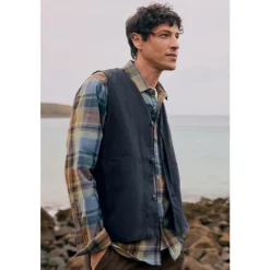Seasalt Cornwall Men's Organic Cotton Metern Waistcoat- Coats & Jackets