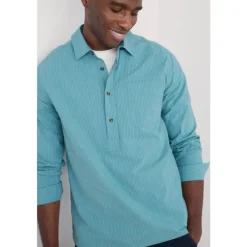 Seasalt Cornwall Men's Trevallack Organic Cotton Striped Shirt- Tops & T-shirts | Shirts