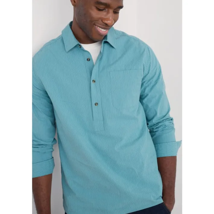 Seasalt Cornwall Men's Trevallack Organic Cotton Striped Shirt- Tops & T-shirts | Shirts