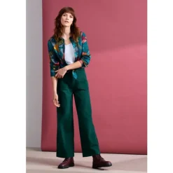 Seasalt Cornwall Milly Wide Leg Denim Trousers-Women Trousers & Leggings