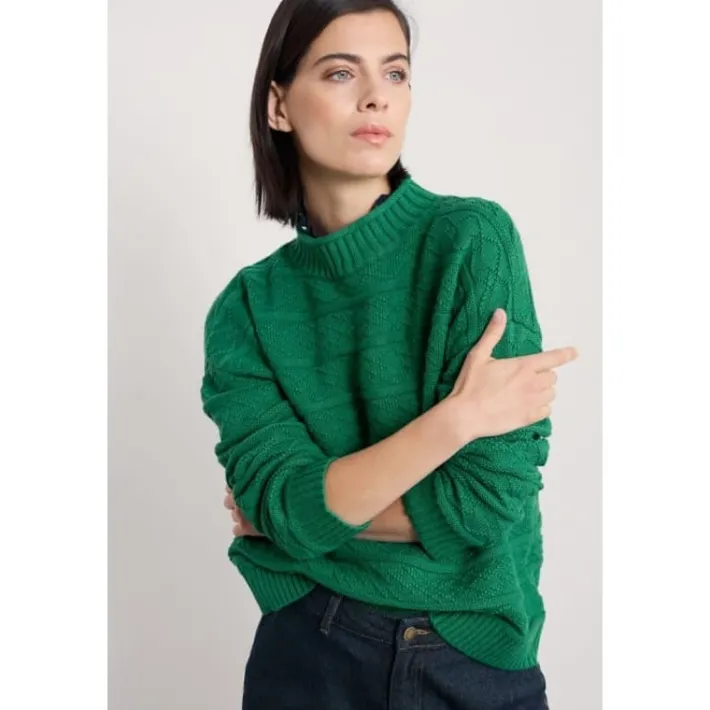 Seasalt Cornwall Penkestle Knitted Jumper Contains Recycled Cotton-Women Knitwear