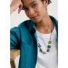 Seasalt Cornwall Picture Leaf-Shaped Beaded Necklace-Women Jewellery