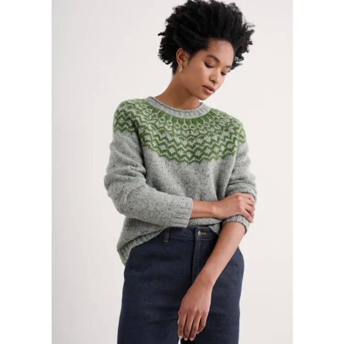 Seasalt Cornwall Port Kinnis Fair Isle Jumper With Merino-Women Knitwear