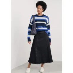 Seasalt Cornwall Restharrow Ankle-Length Denim Skirt-Women Skirts