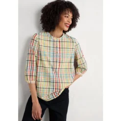 Seasalt Cornwall Rose Garden Check Shirt in GOTS-Certified Organic Cotton-Women Shirts & Blouses
