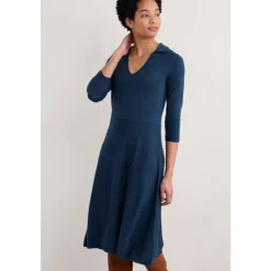 Seasalt Cornwall Trebarwith Knitted Midi Dress in GOTS-Certified Organic Cotton-Women Dresses