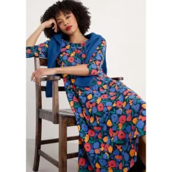 Seasalt Cornwall Veronica Midi Dress in GOTS-Certified Organic Cotton Jersey-Women Dresses