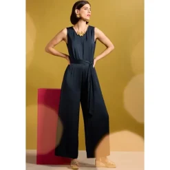Seasalt Cornwall Winter Honeysuckle Satin Sleeveless Jumpsuit-Women Dresses | Trousers & Leggings